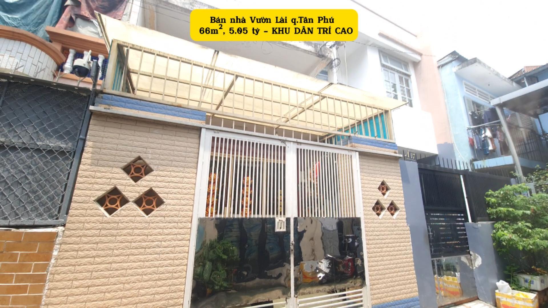 Bán nhà hẻm Vườn Lài 66m², 5.05 tỷ - KHU DÂN TRÍ CAO - Ảnh chính